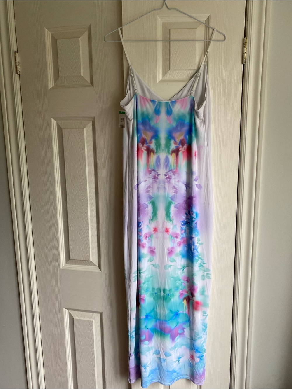 New AFRM Pastel Watercolor Maxi Dress - White with Blue, Pink, Green large - Picture 3 of 7